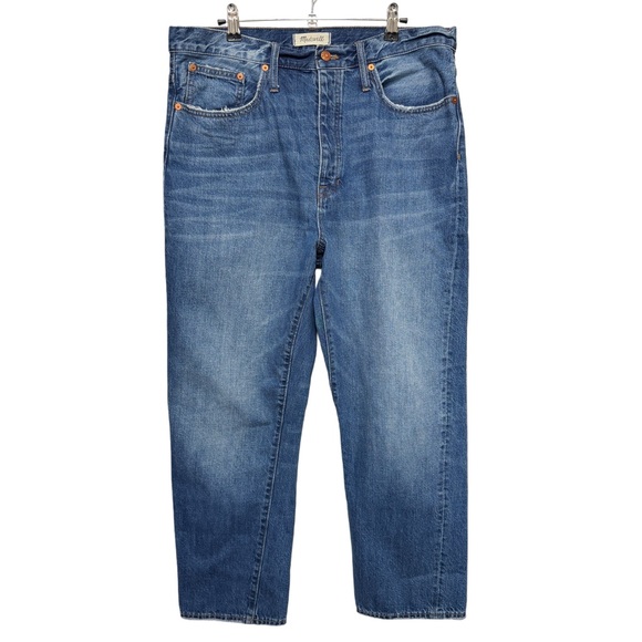 {Madewell} "The Dad Jean" Norwalk Blue High Rise Relaxed Straight Leg Jeans - Picture 2 of 8